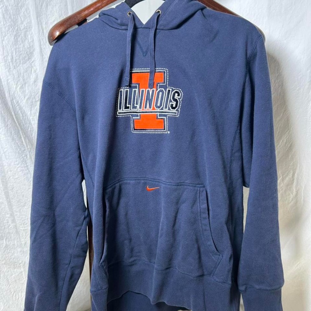 Nike University of Illinois hoodie in blue and orange sportswear Medium